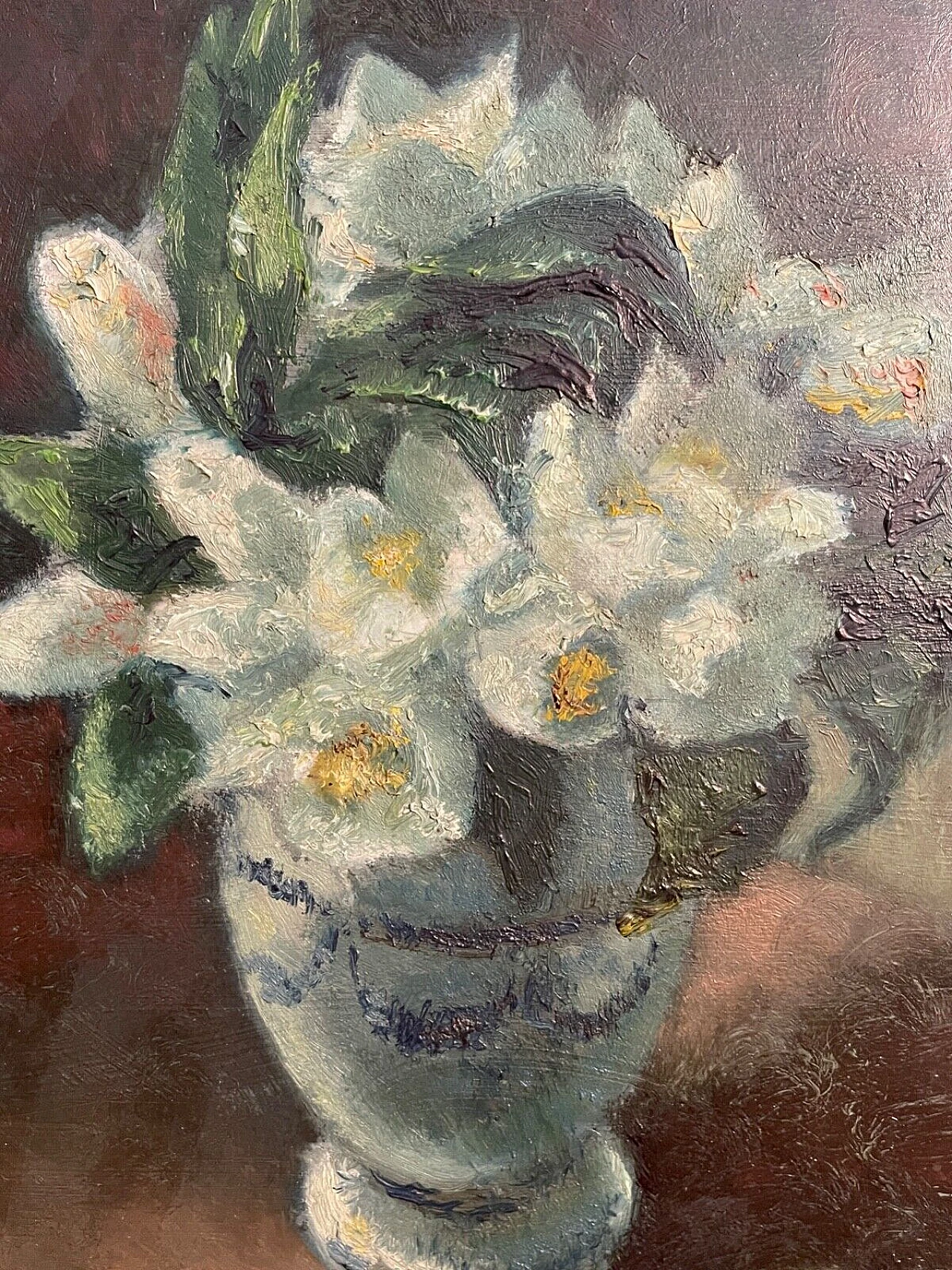 Ugo Galetti, vase of flowers, oil painting on panel 2