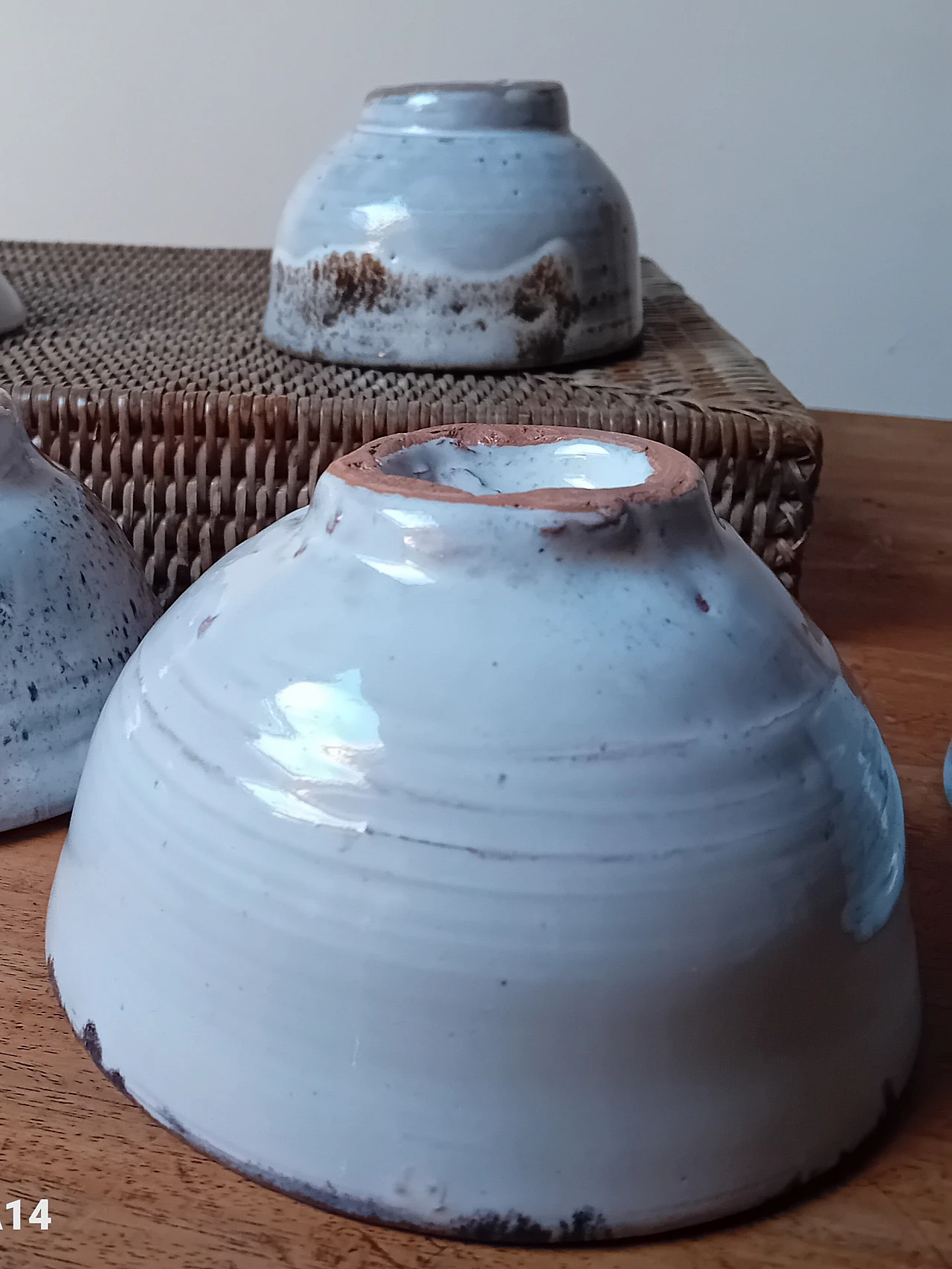 8 Ciotole Giapponesi artigianali in ceramica raku, anni 2000 12