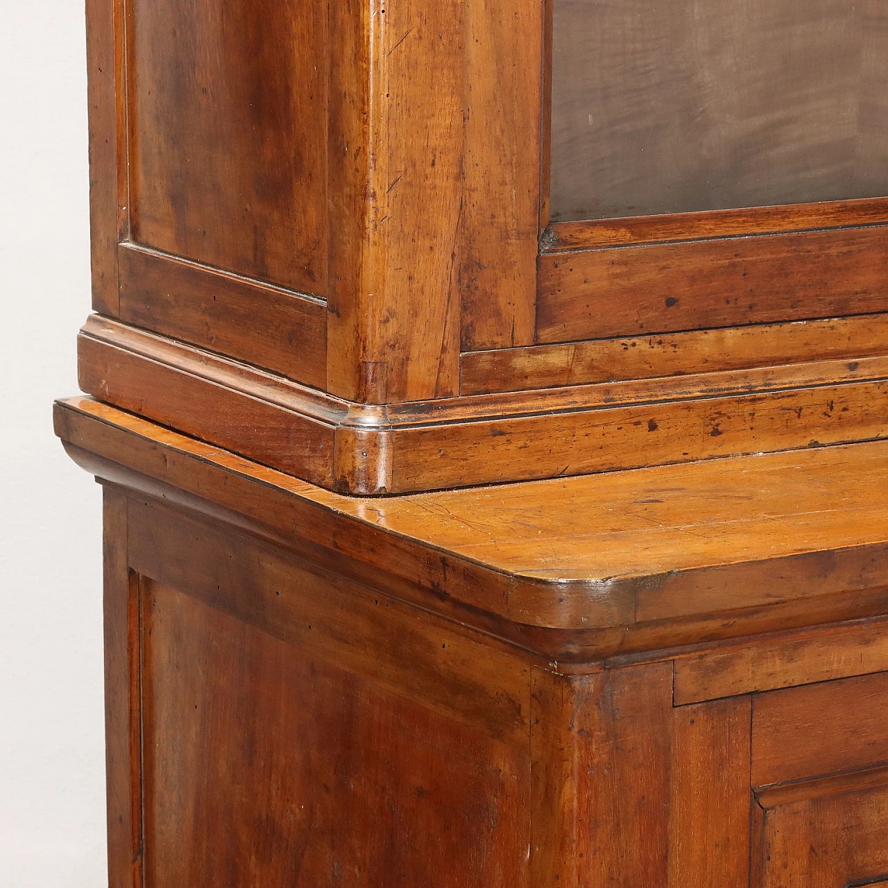 Mahogany bookcase with glass and wood doors, 19th century 7