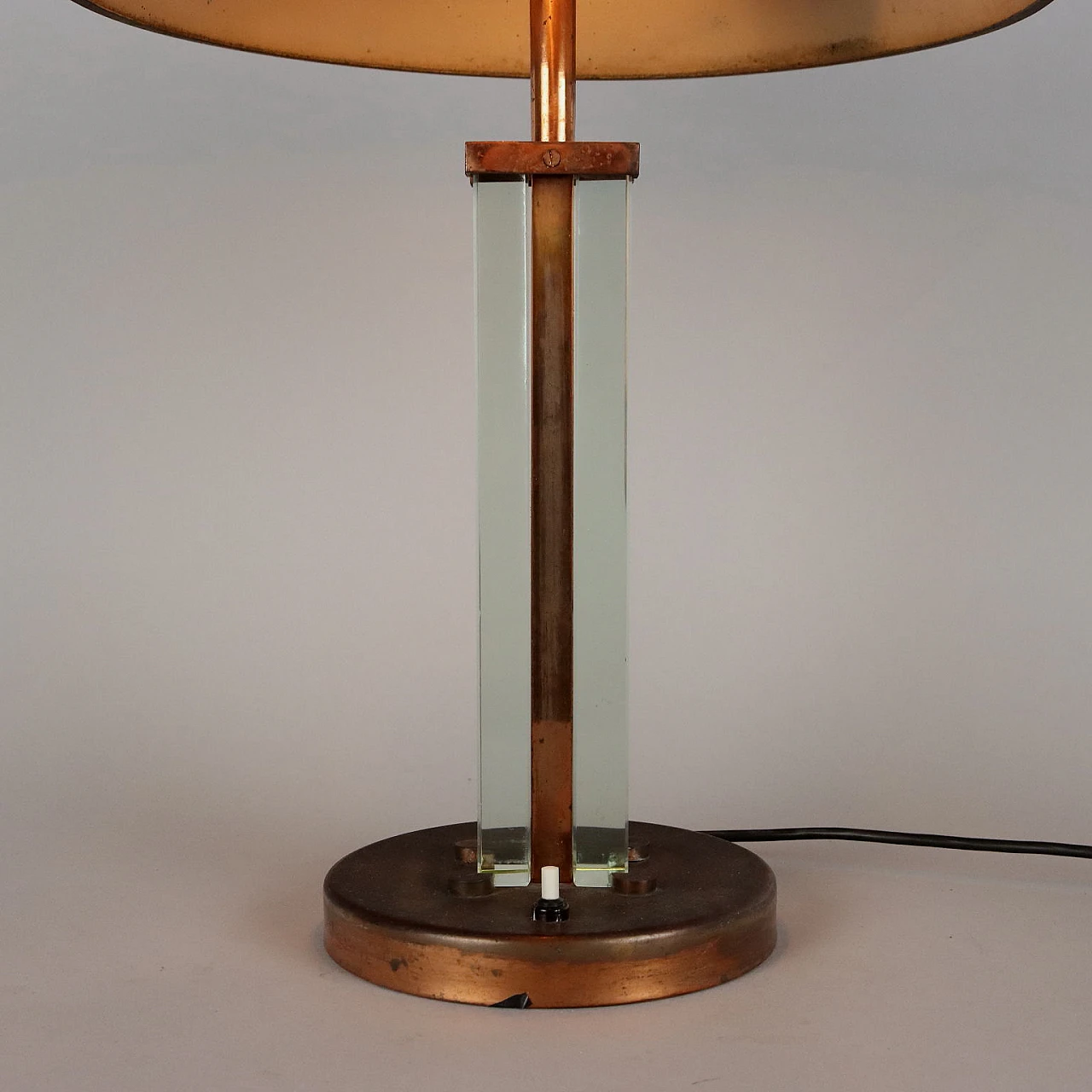 Copper and glass table lamp, 1950s 4
