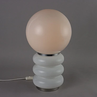 Table lamp in glass and chromed aluminium, 1960s
