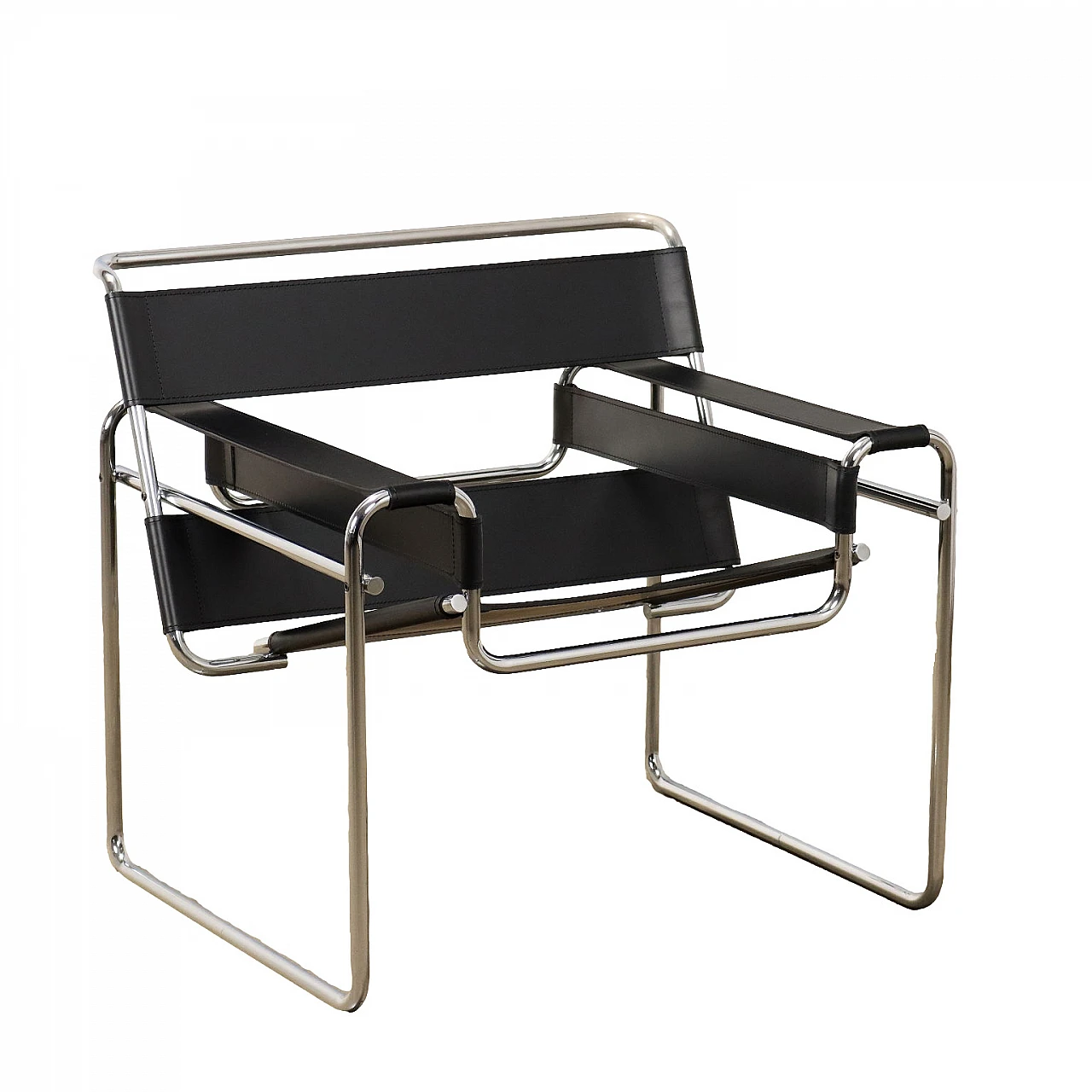 Wassily B3 leather armchair by Marcel Breuer for Gavina, 1970s 1