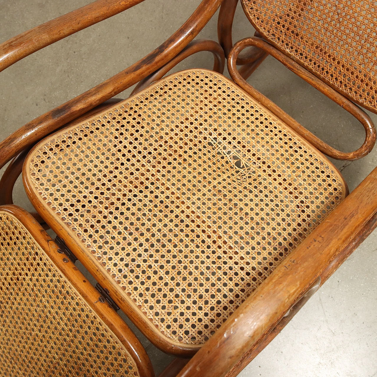 Bent beech and cane rocking chair by Thonet, late 19th century 7