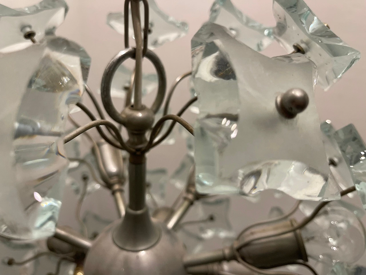 Sputnik glass chandelier by Fontana Arte, 1968. 9