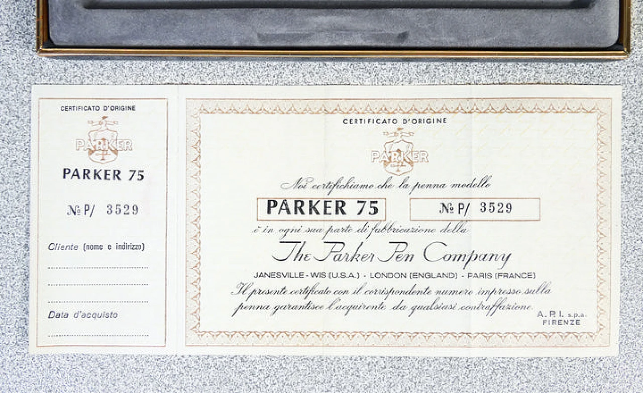 Penna stilografica Parker 75 con custodia, anni '60 2