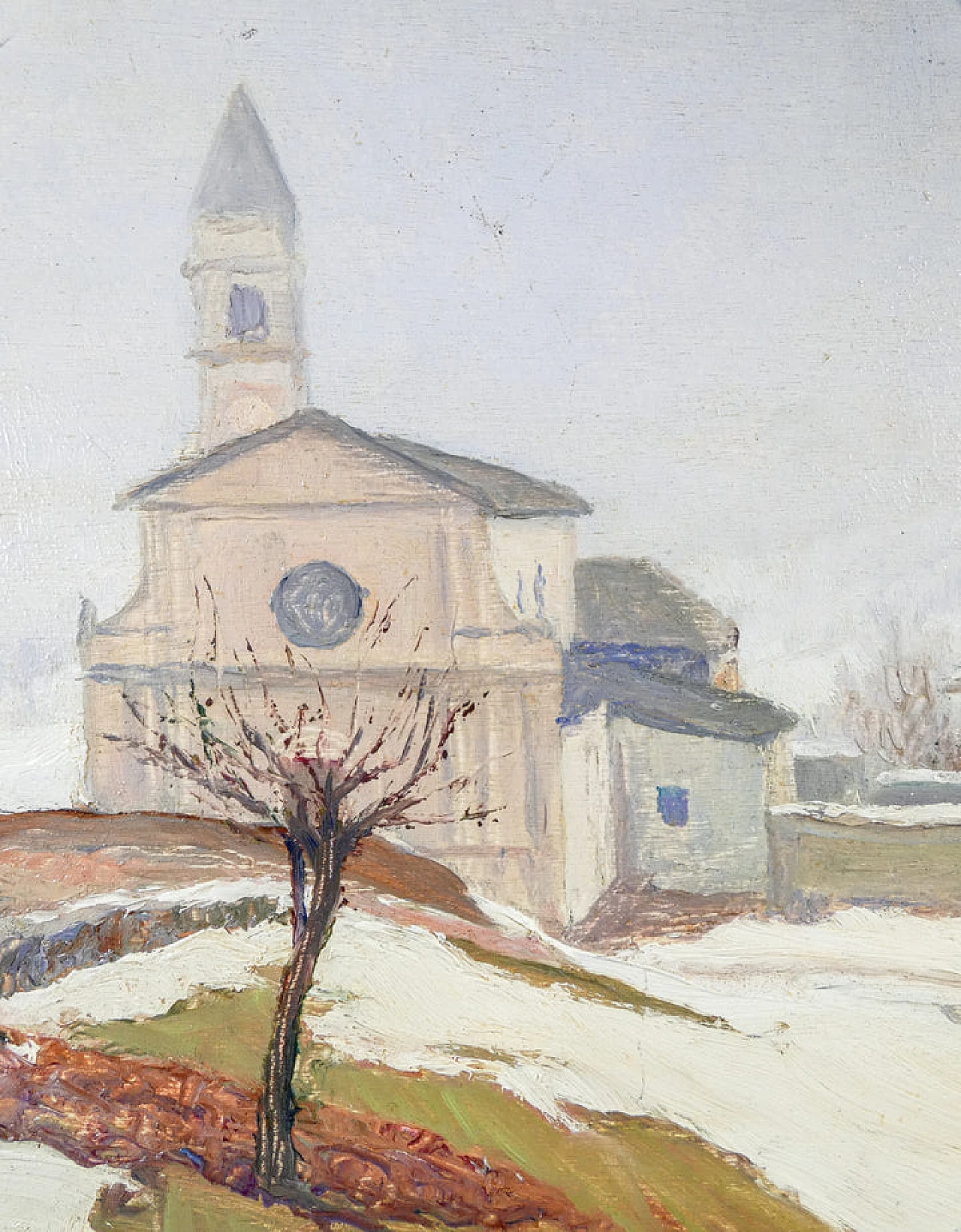 A. Abrate, Church of Magdalene, oil painting on panel, 1940s 4