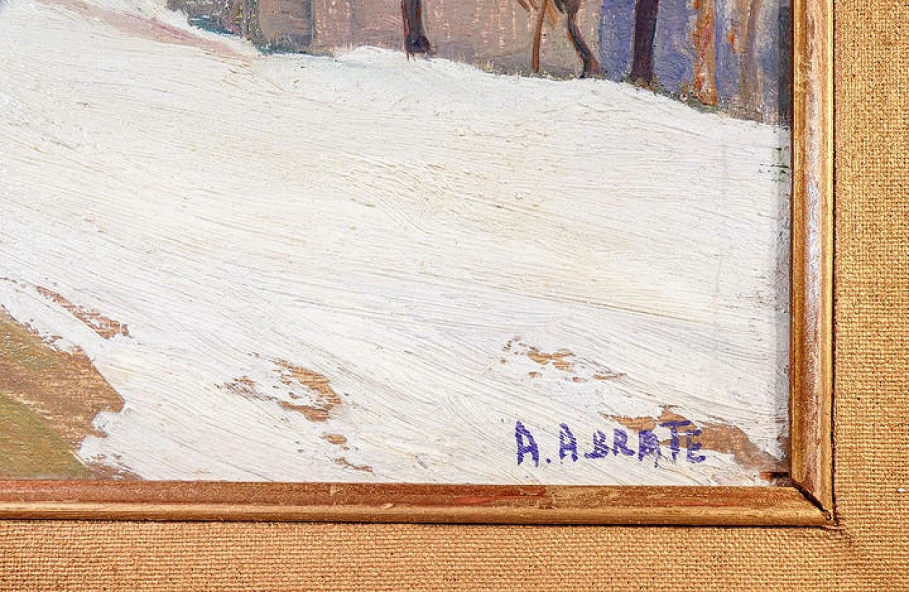 A. Abrate, Church of Magdalene, oil painting on panel, 1940s 6