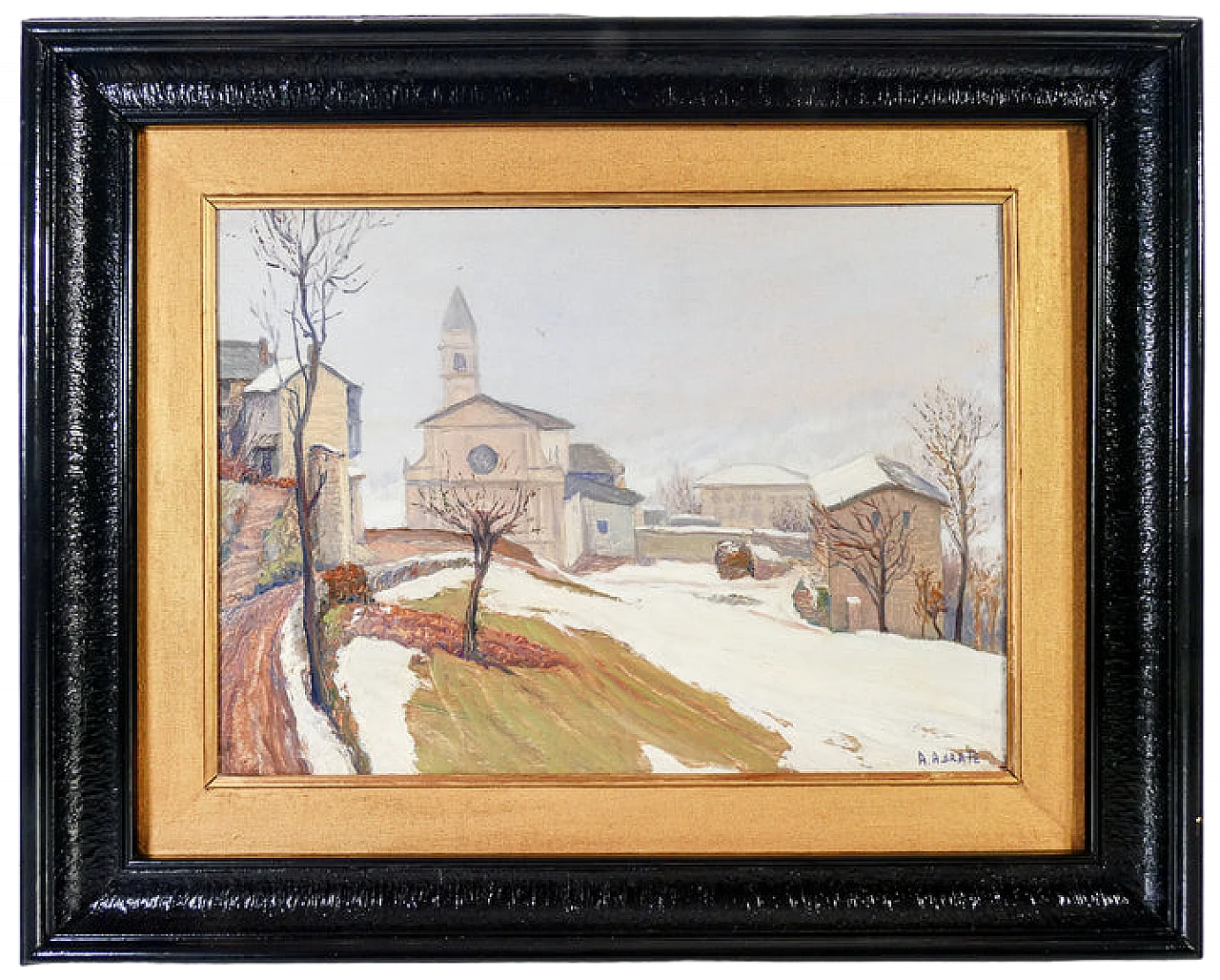 A. Abrate, Church of Magdalene, oil painting on panel, 1940s 9