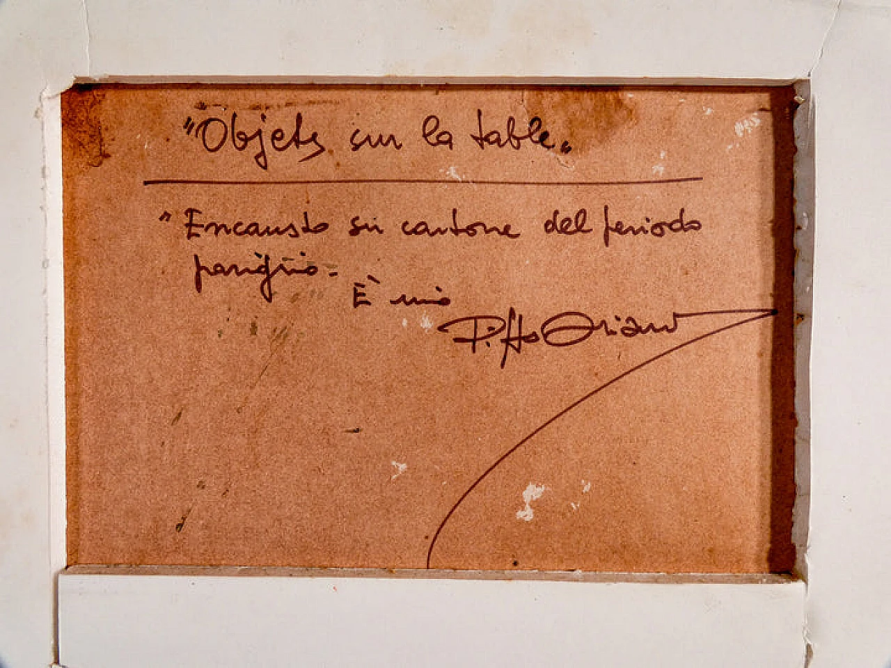 P. Oriani, Objets sur la table, encaustic painting on cardboard, 1930 15
