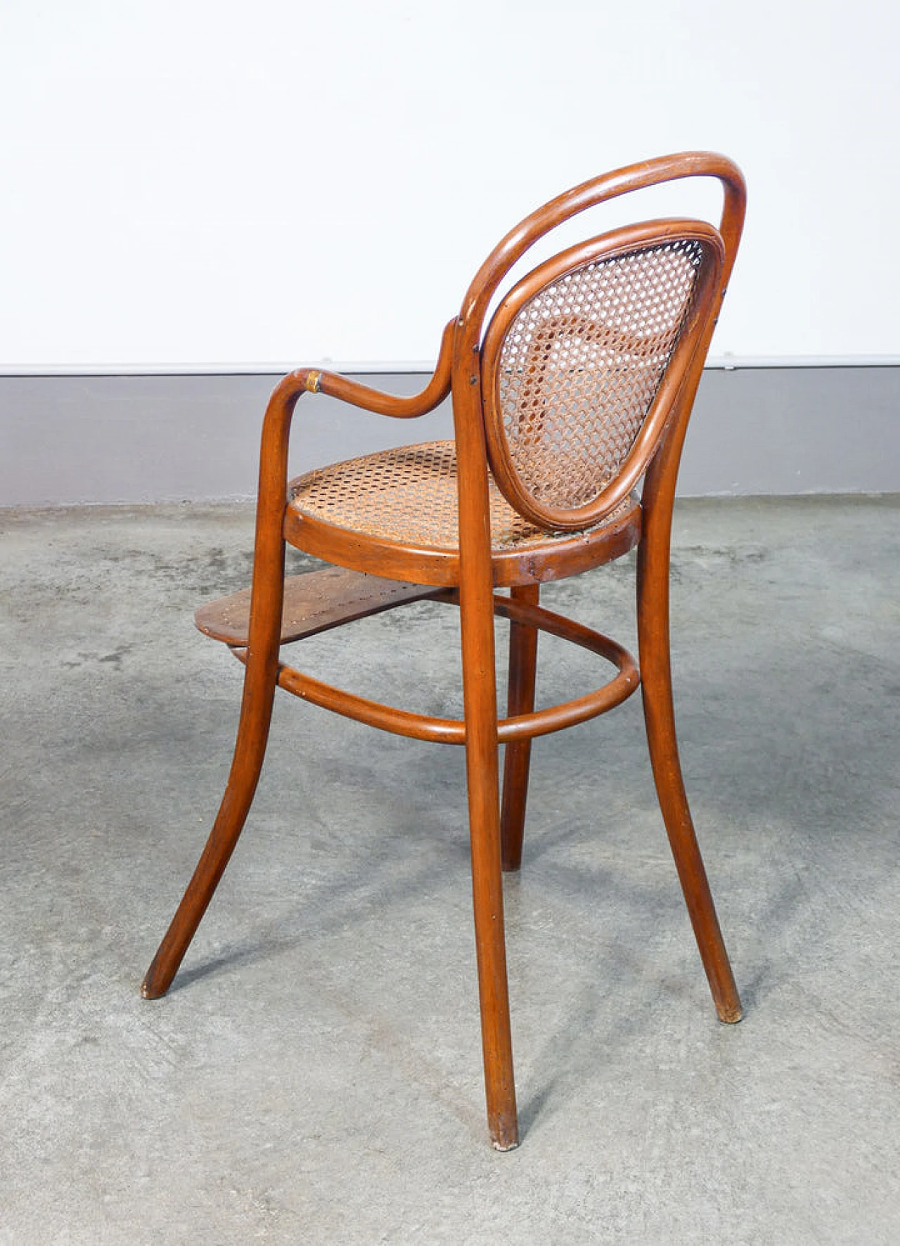 Bent beech and Vienna straw high chair by Thonet, 19th century 8