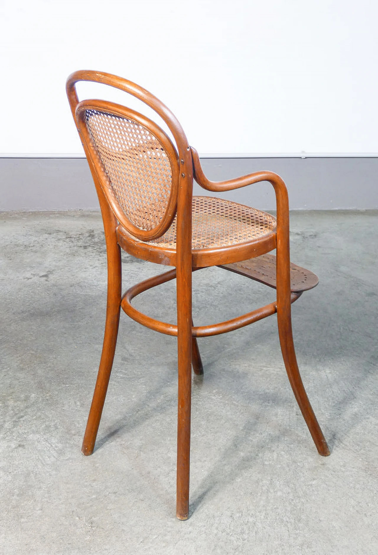 Bent beech and Vienna straw high chair by Thonet, 19th century 10