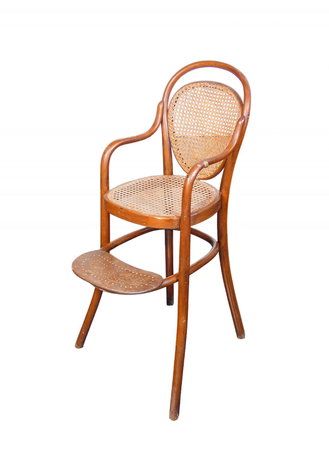 Bent beech and Vienna straw high chair by Thonet, 19th century 13