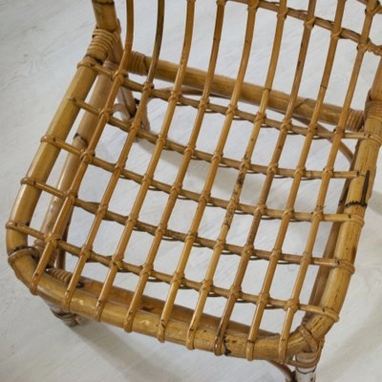 Four bamboo chairs in the style of Albini, 1960s 9