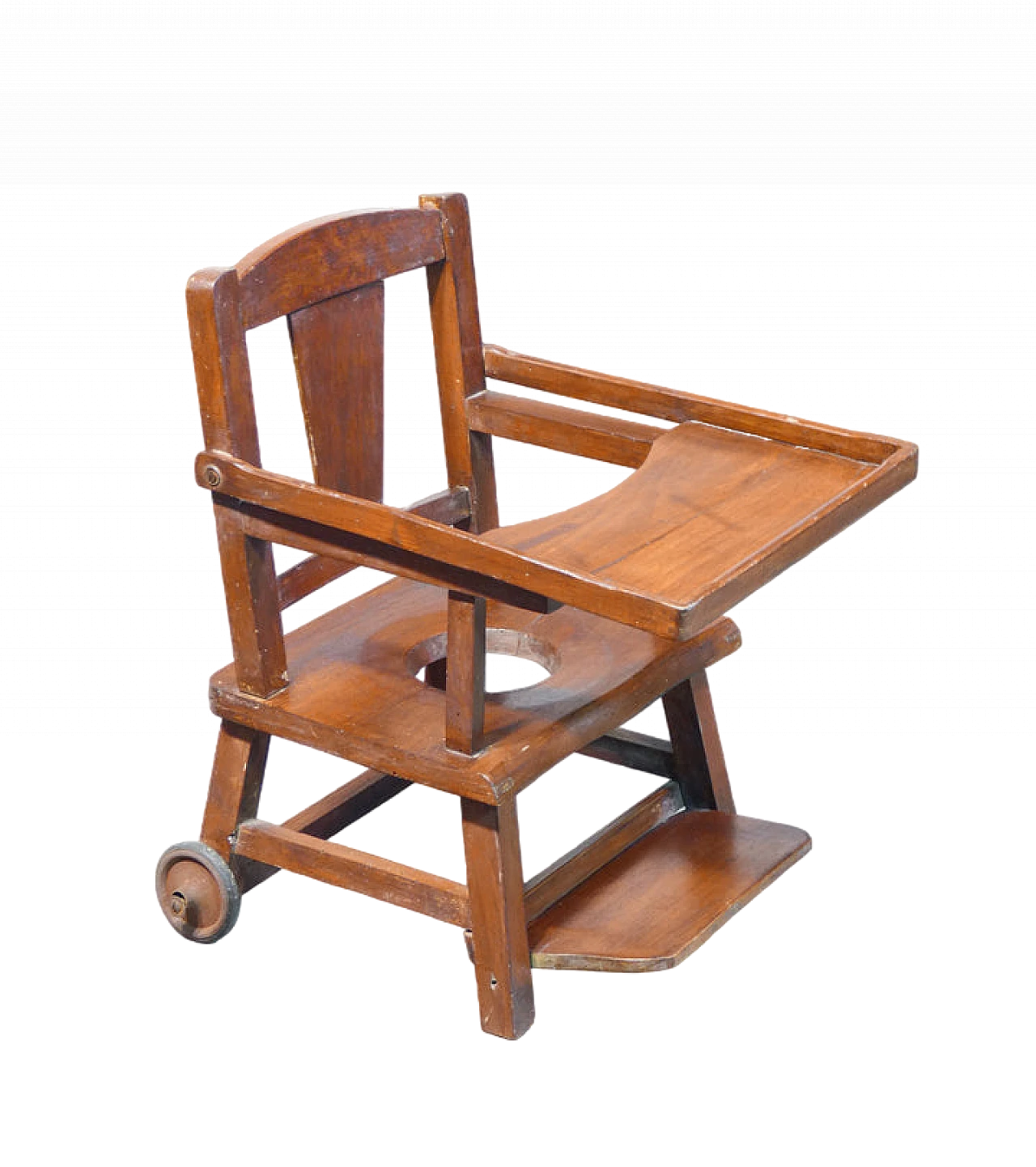 Walnut adjustable high chair/potty, 19th century 10