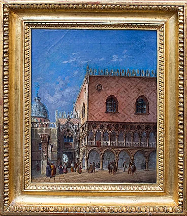 J. B. Kreitmayr, Veduta del palazzo ducale, olio su tela, 1848