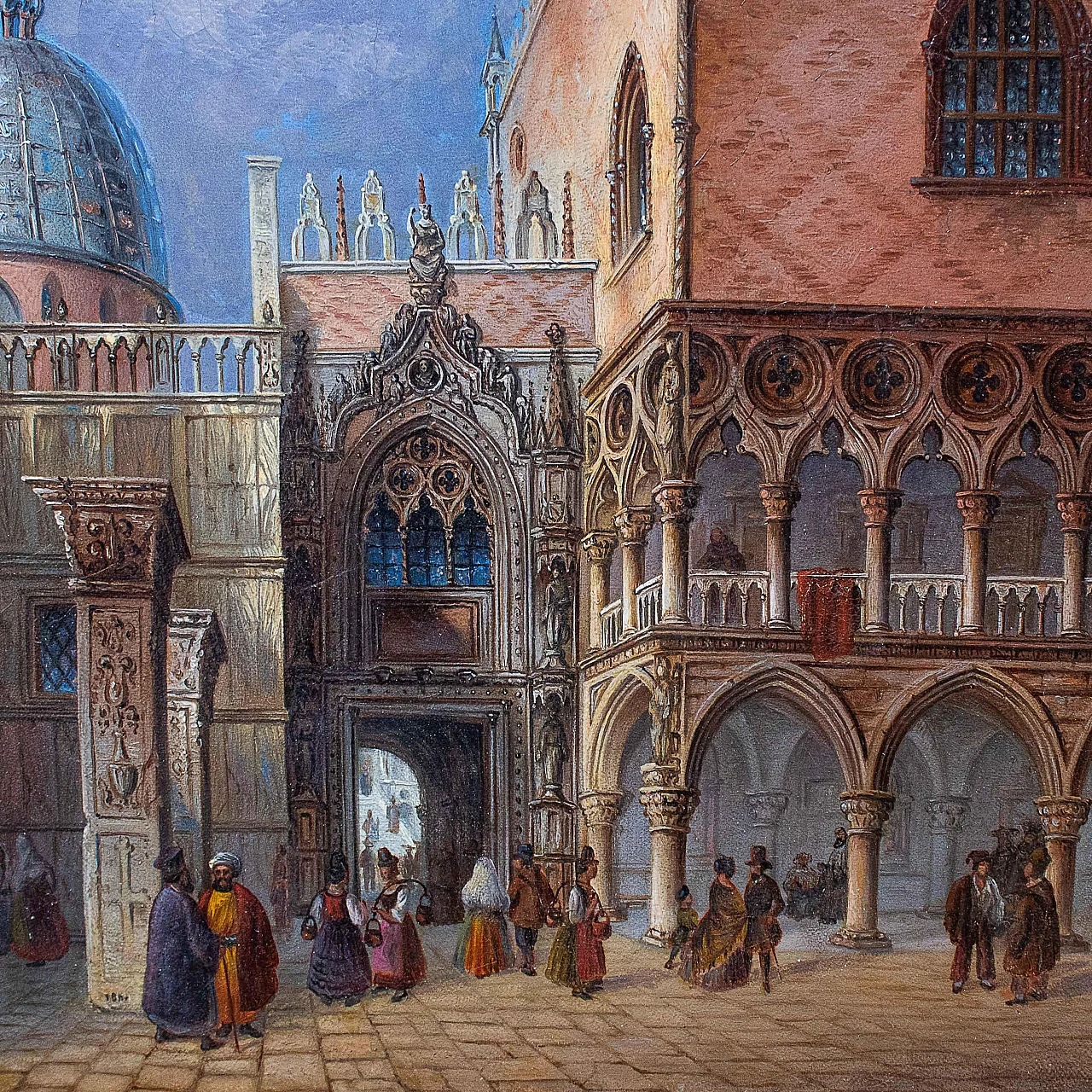 J. B. Kreitmayr, Veduta del palazzo ducale, olio su tela, 1848 3