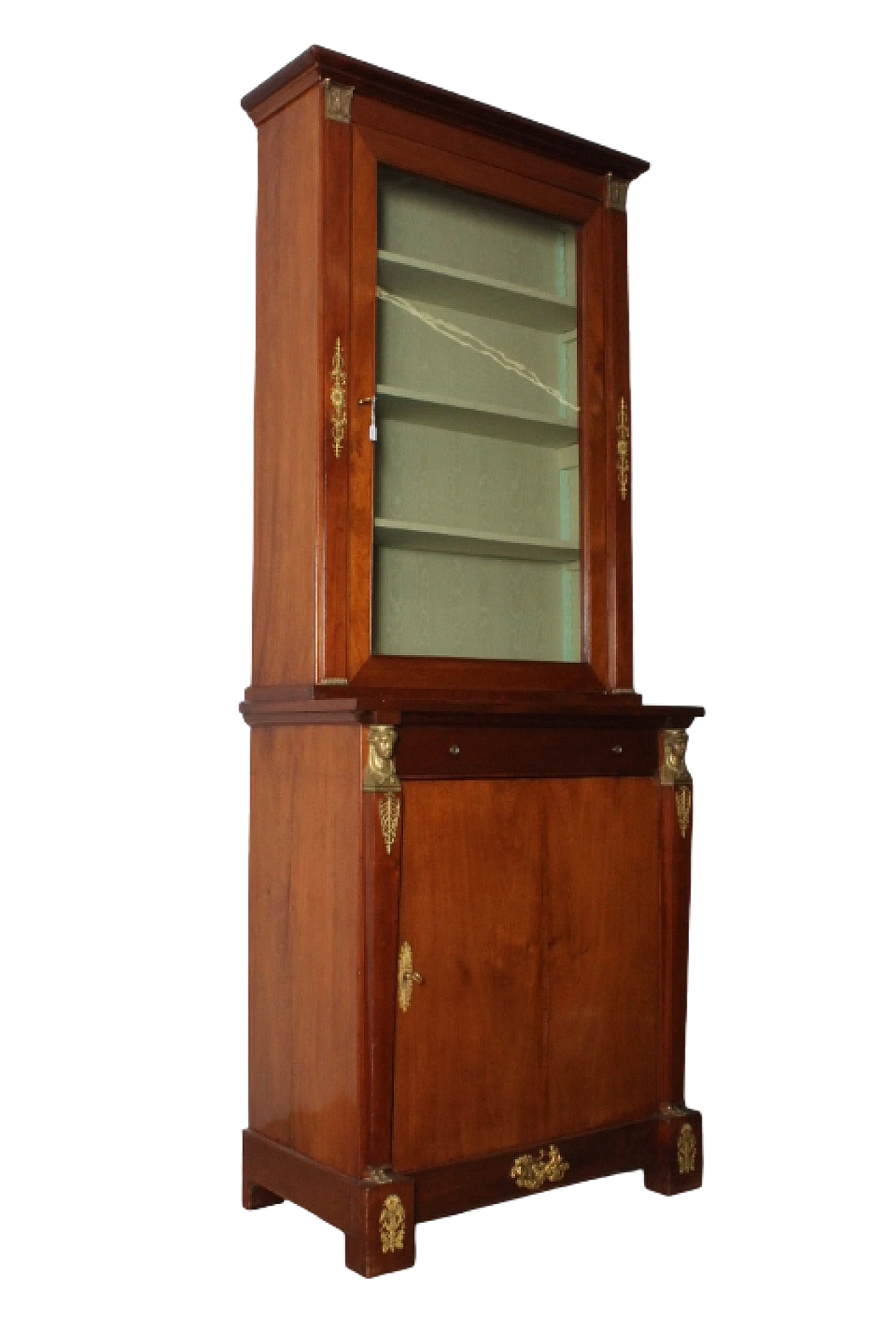 Empire-style mahogany and bronze display cabinet, early 20th century 16