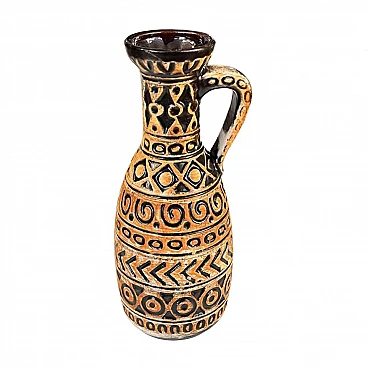 Black and brown ceramic vase by Bay Keramik, 1970s