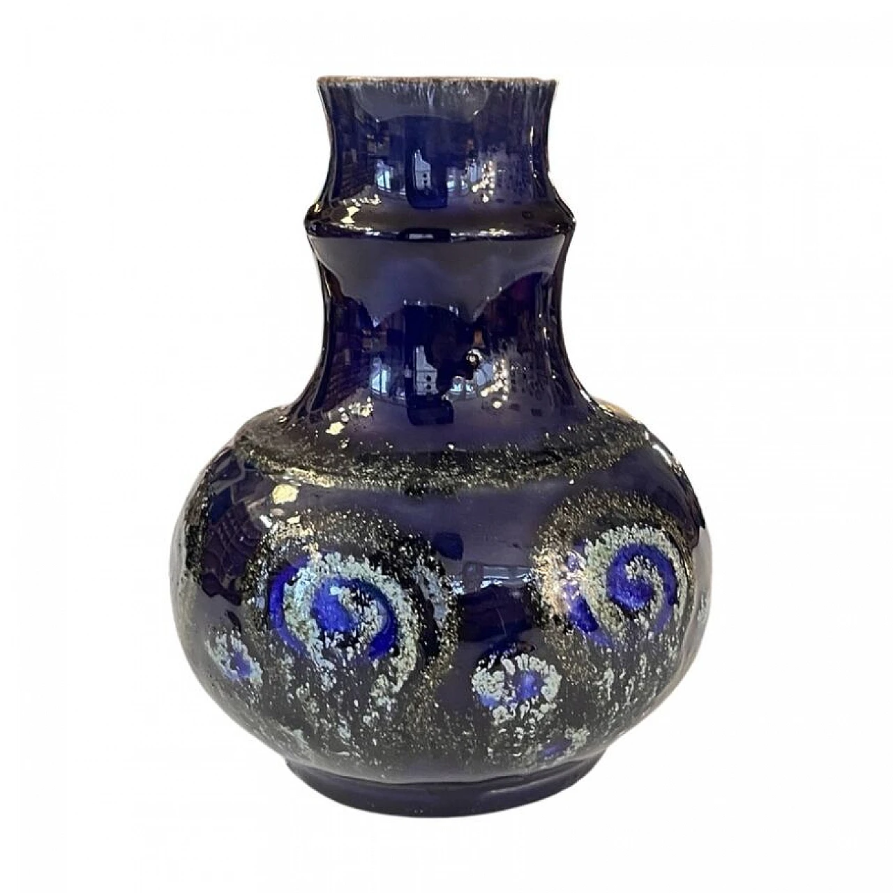 Cobalt ceramic vase by Strehla Keramik, 1960s 1