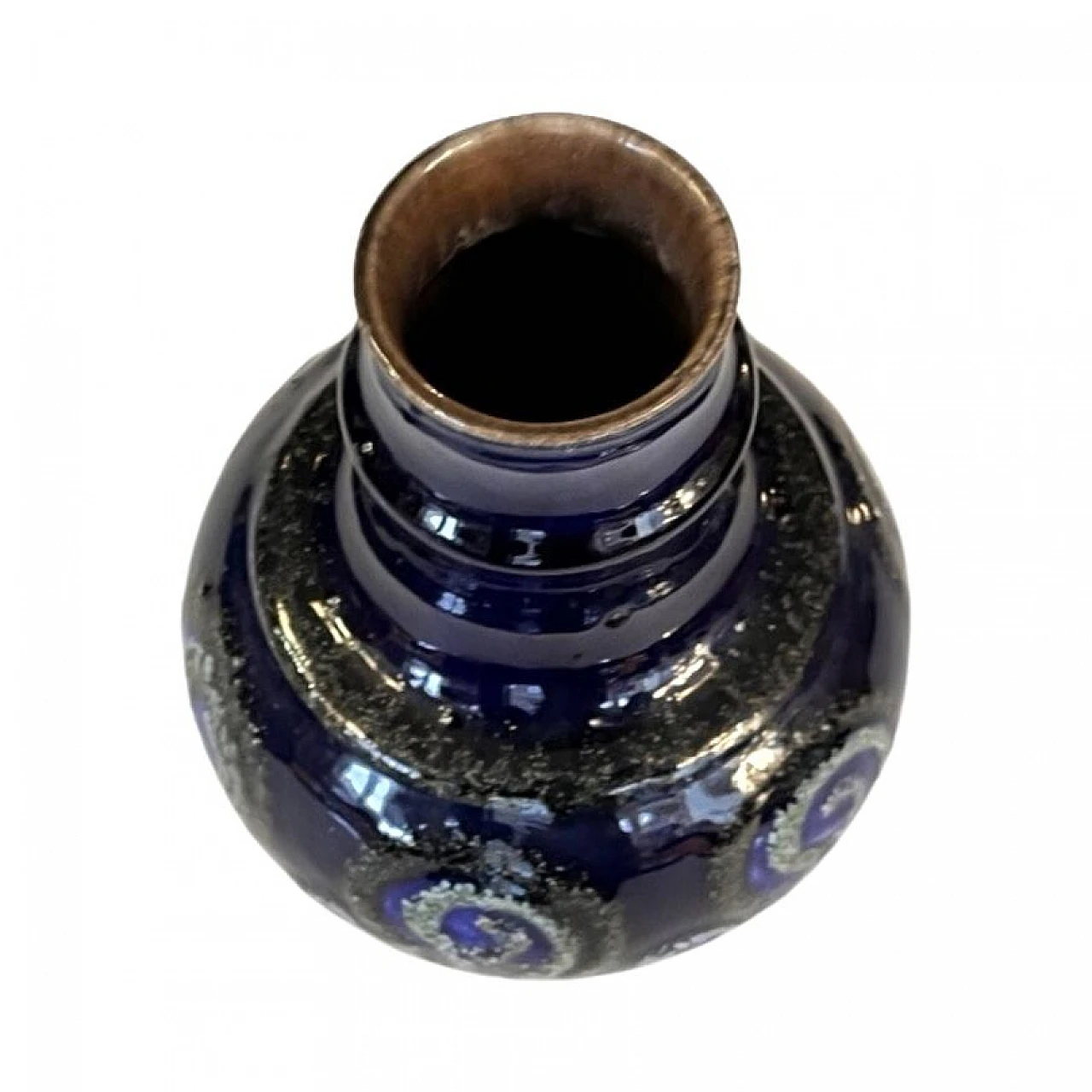 Cobalt ceramic vase by Strehla Keramik, 1960s 3