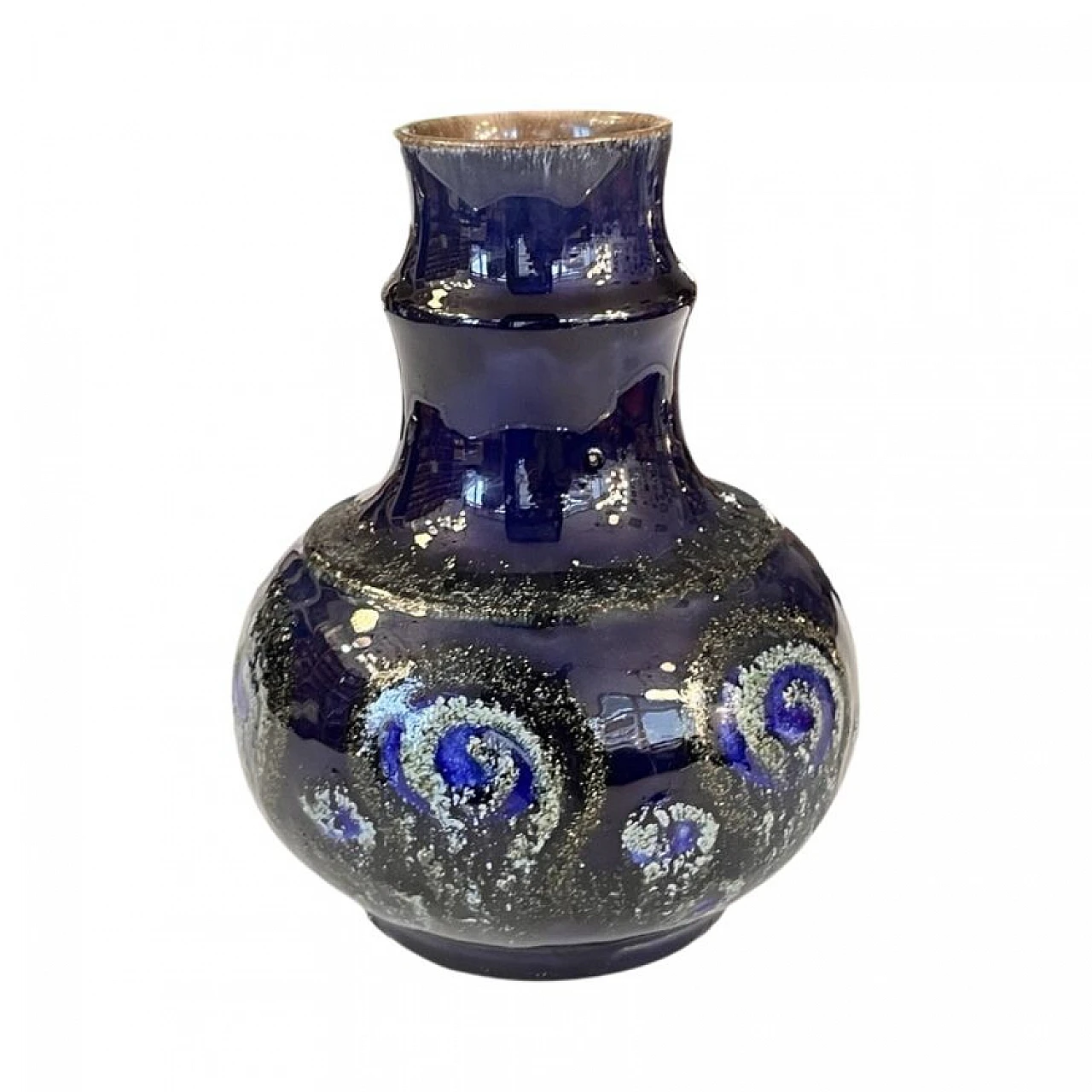 Cobalt ceramic vase by Strehla Keramik, 1960s 9