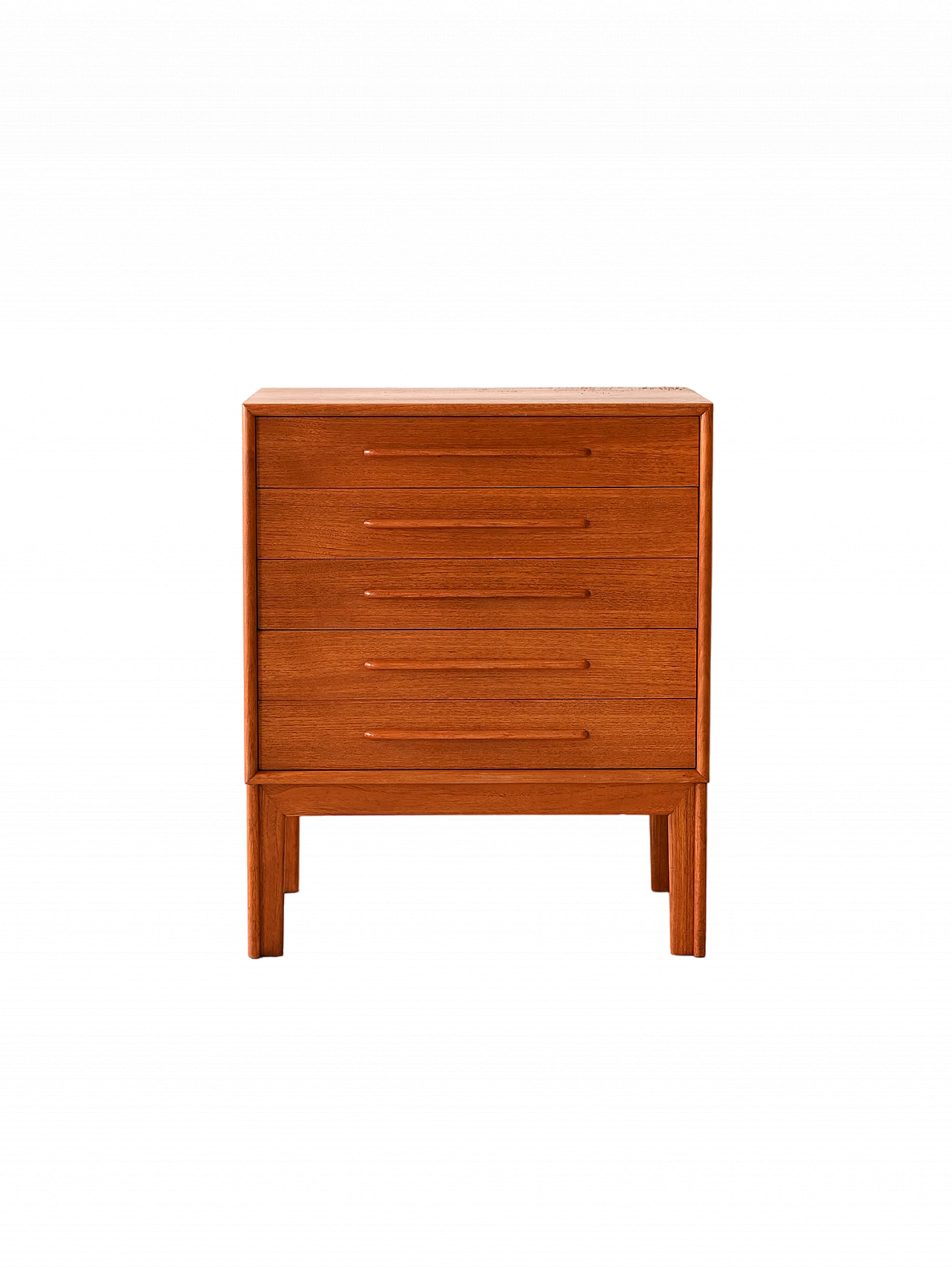 Cassettiera scandinava in teak a cinque scomparti, anni '60 11