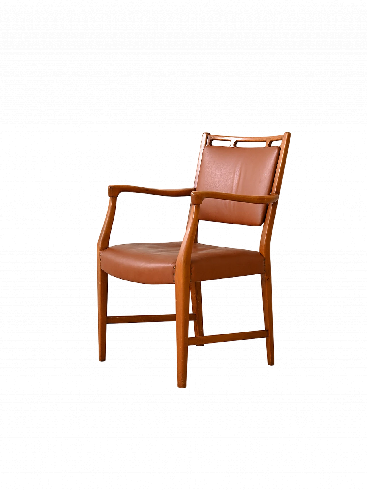 Wood and leather armchair by David Rosén, 1960s 13