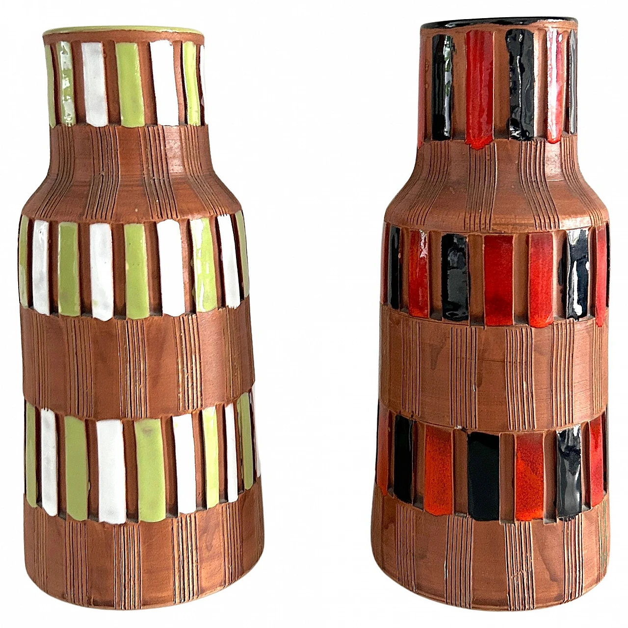 Pair of Bitossi glazed ceramic vases, 1960s 1