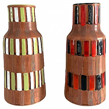 Pair of Bitossi glazed ceramic vases, 1960s