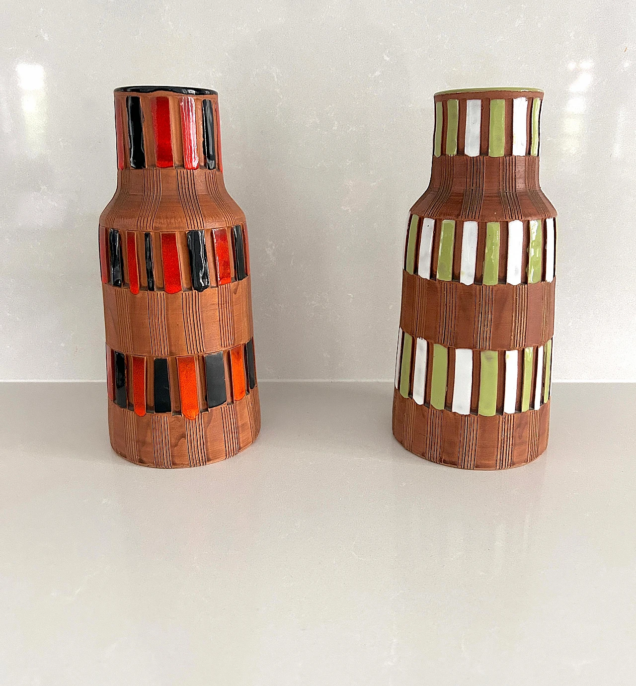Pair of Bitossi glazed ceramic vases, 1960s 2