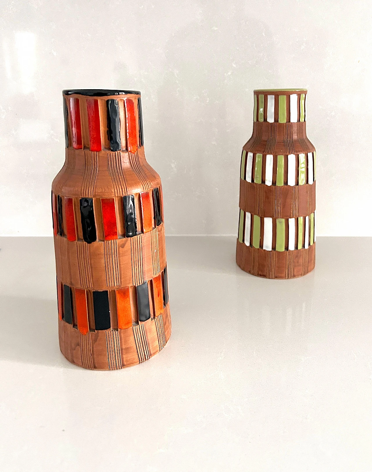 Pair of Bitossi glazed ceramic vases, 1960s 3