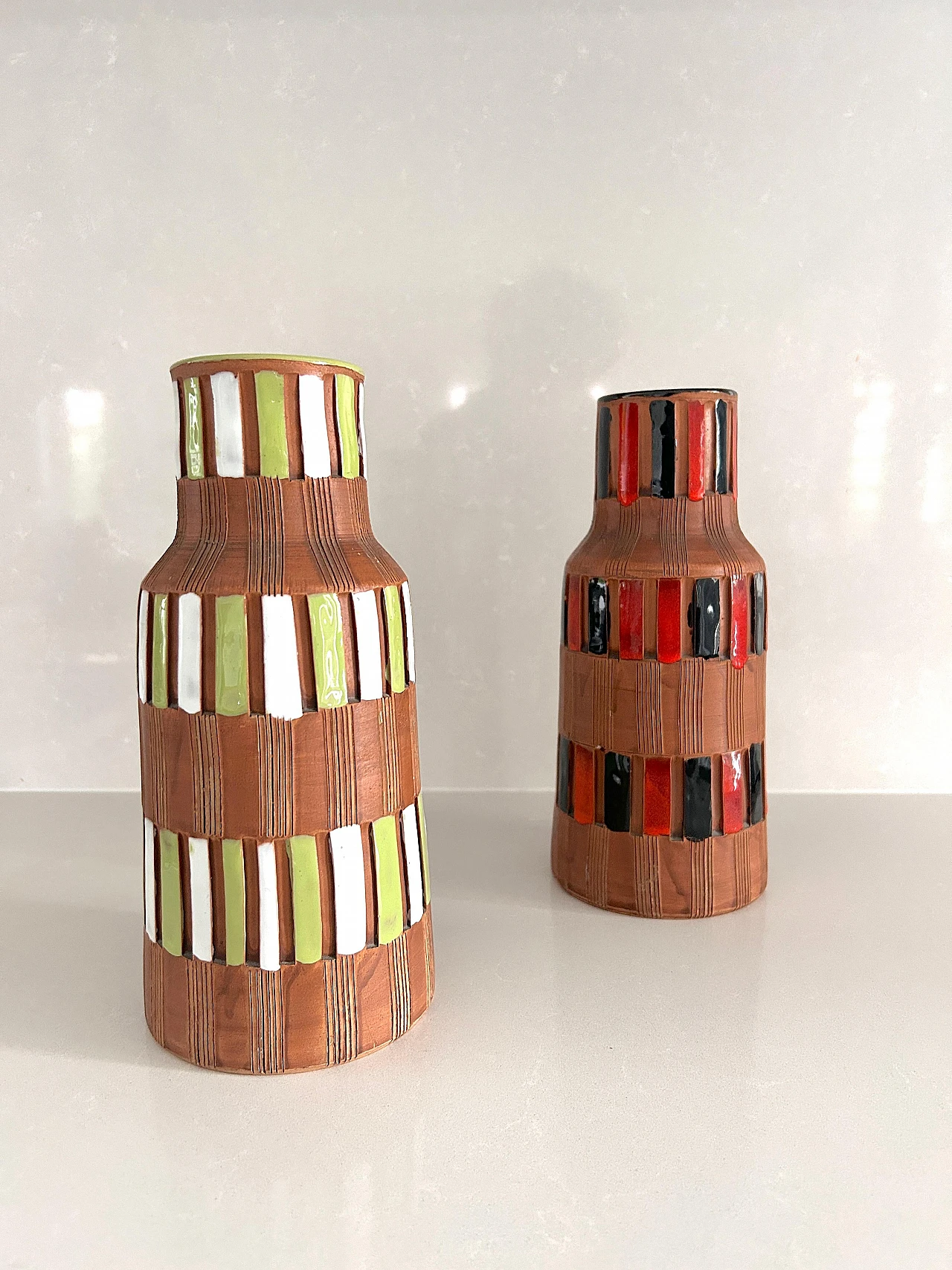 Pair of Bitossi glazed ceramic vases, 1960s 7