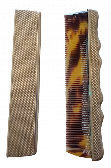 Ivory comb with silver case, early 20th century