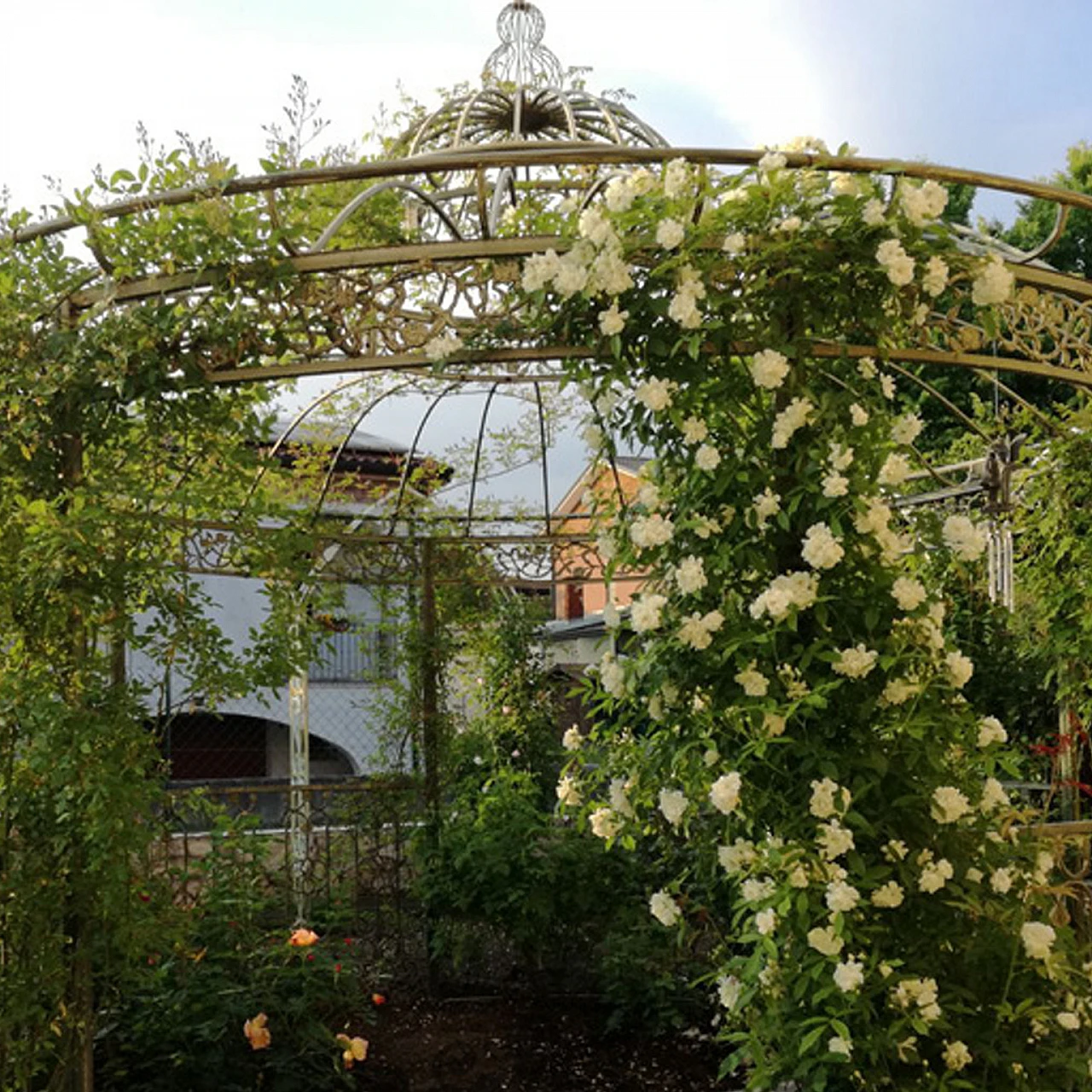 White iron garden gazebo, early 20th century 3