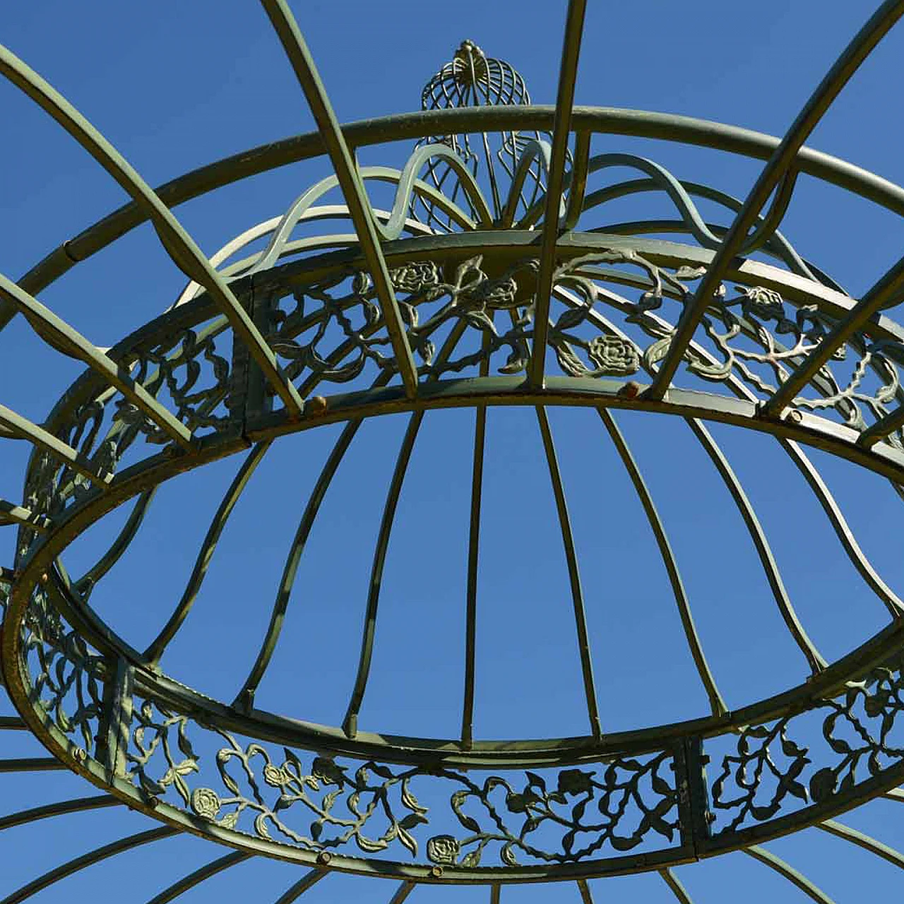 White iron garden gazebo, early 20th century 4