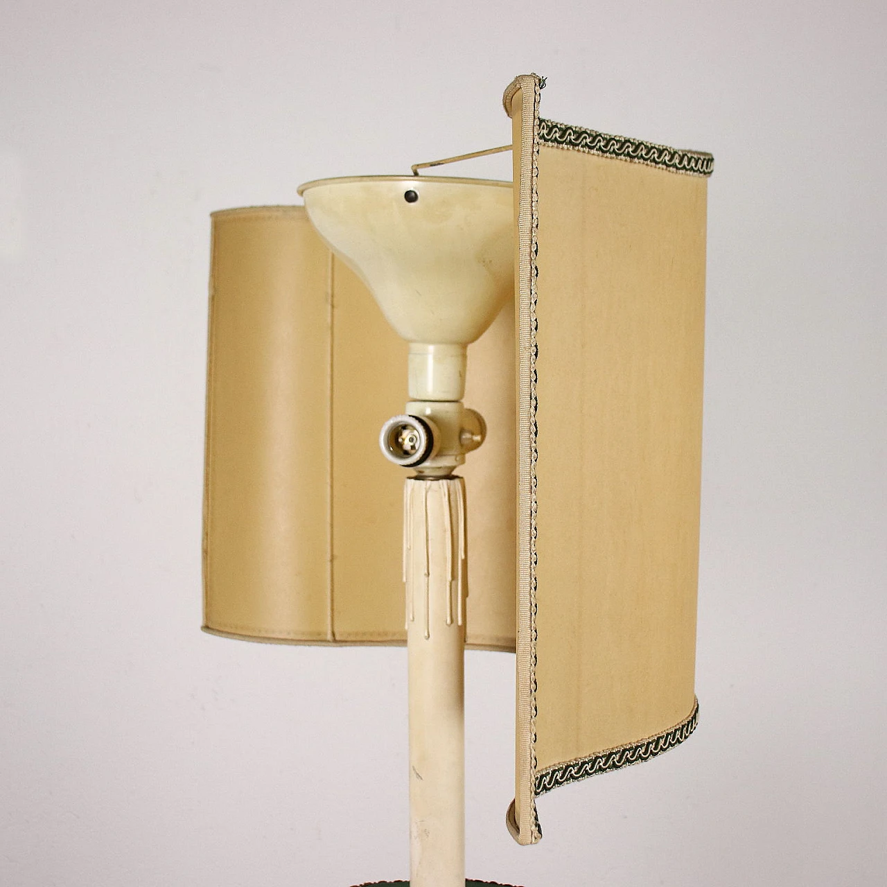 Carved wood and metal floor lamp 3