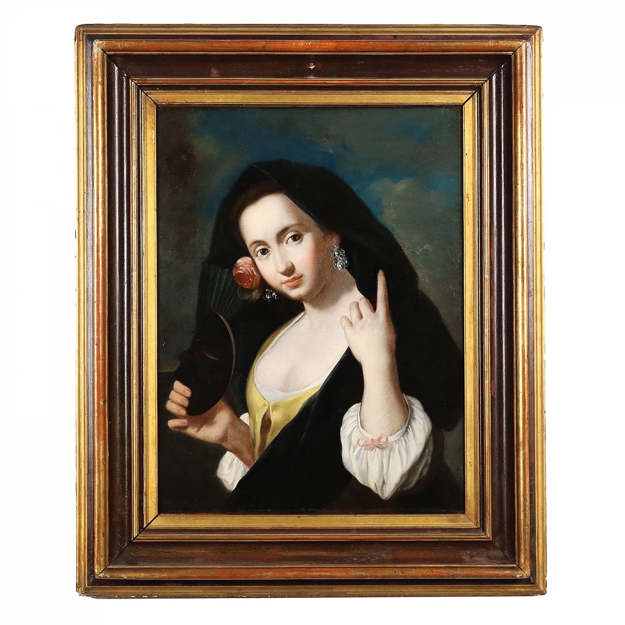 Ritratto di giovane dama, olio su tela, '800 1