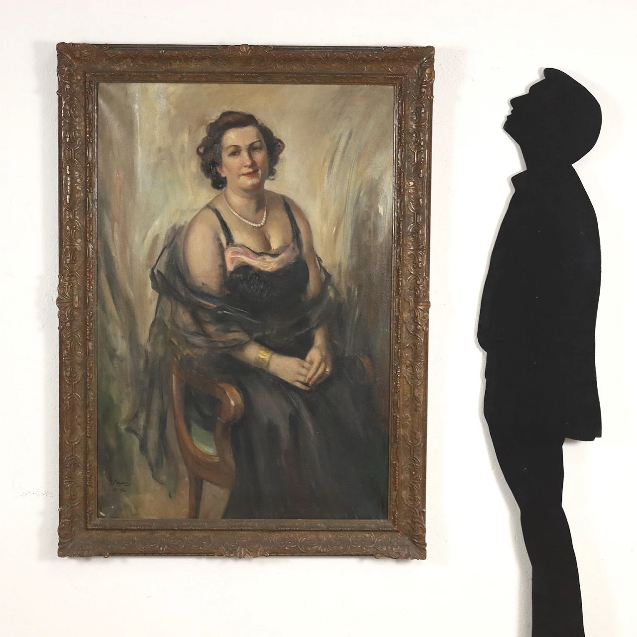 Giuseppe Mascarini, ritratto femminile, olio su tela, 1950 2