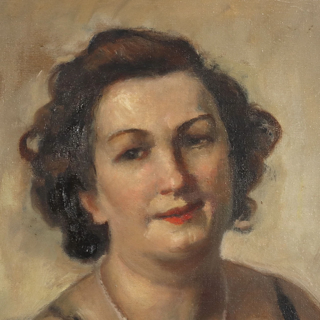 Giuseppe Mascarini, Female portrait, oil on canvas, 1950 3