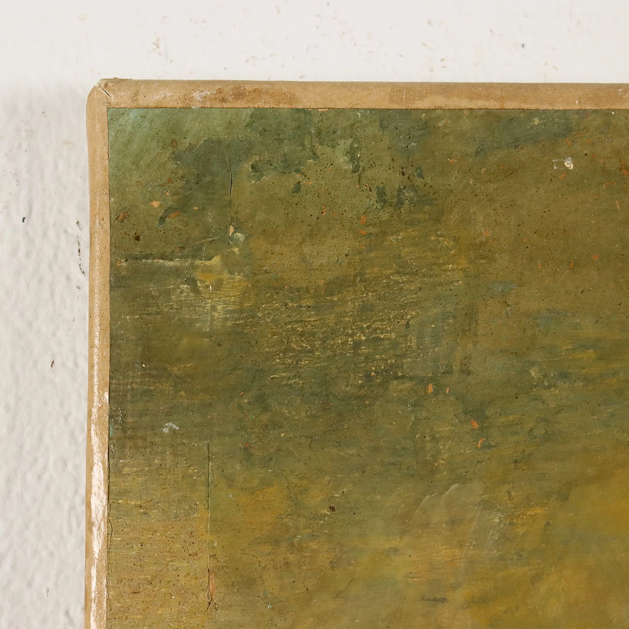 Paesaggio arcadico con scultura e fanciulla, dipinto a olio su tela, '800 7