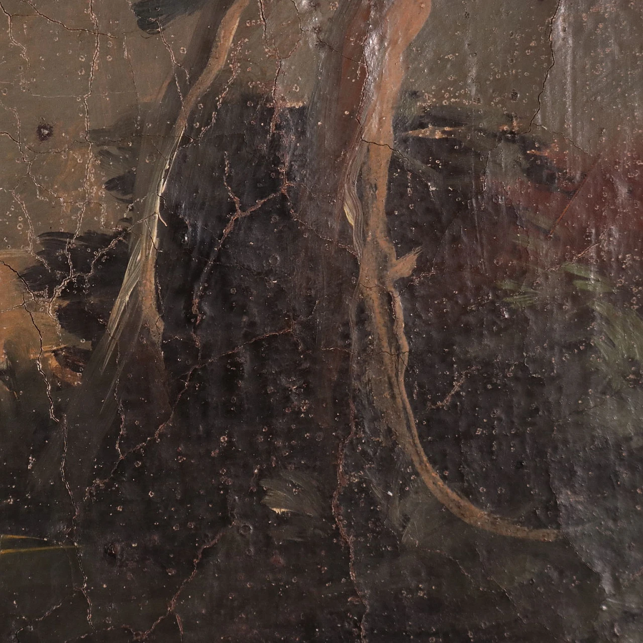 Northern Italy landscape with figures and architectures, oil painting on canvas, 18th century 7