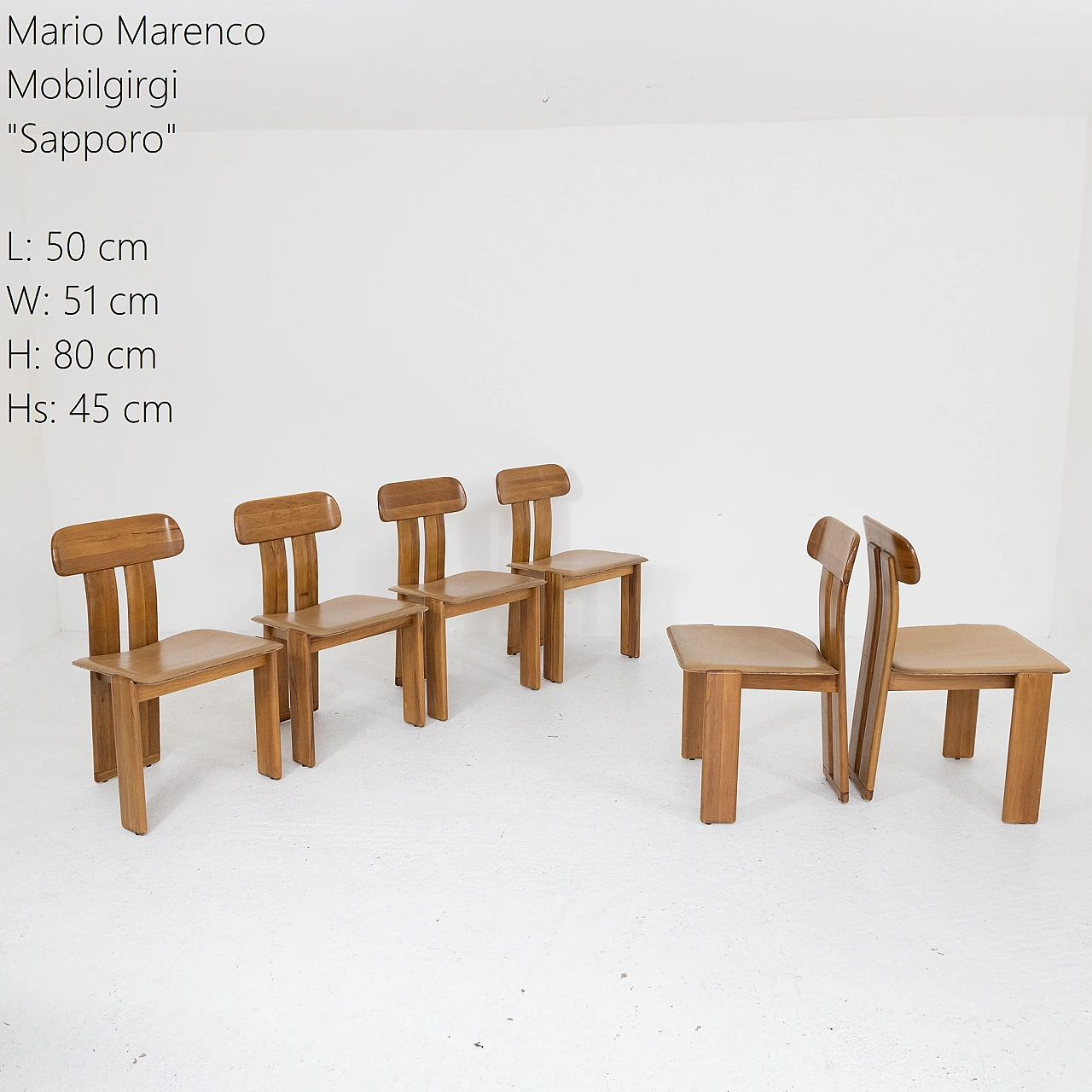6 Chairs by Mario Marenco for Mobilgirgi, 1970s 2
