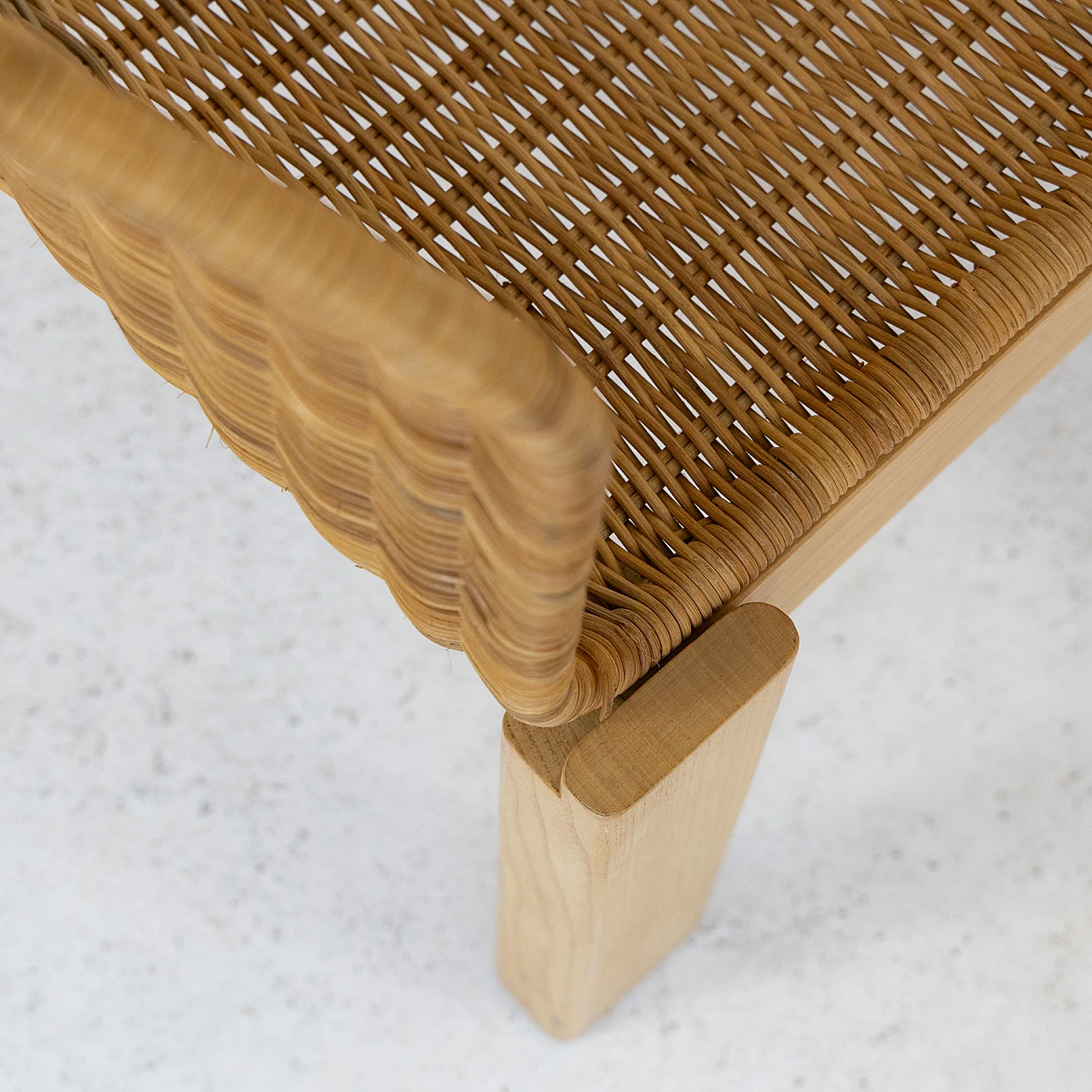 Pair of ash and rattan chairs, 1980s 12