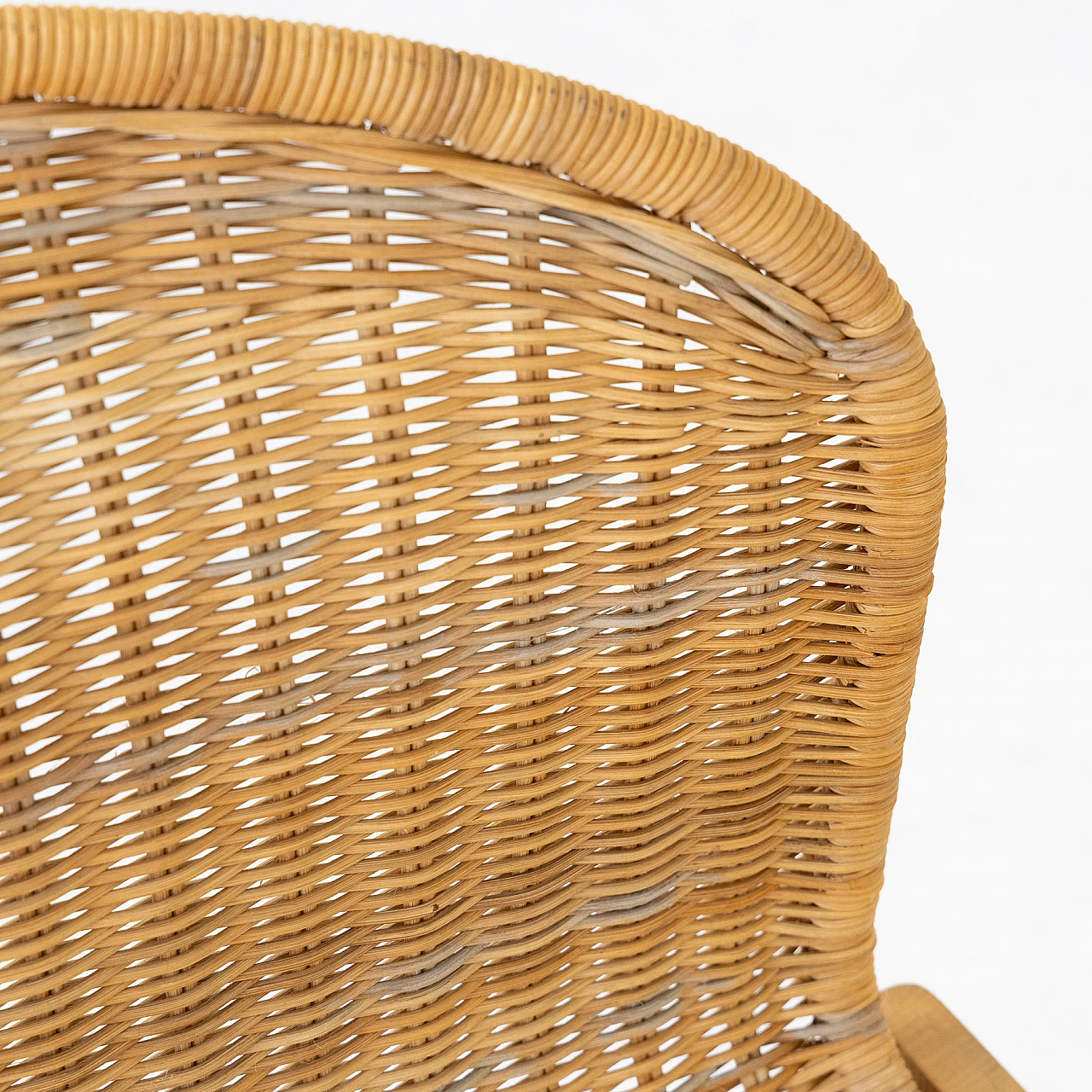 Pair of ash and rattan chairs, 1980s 13