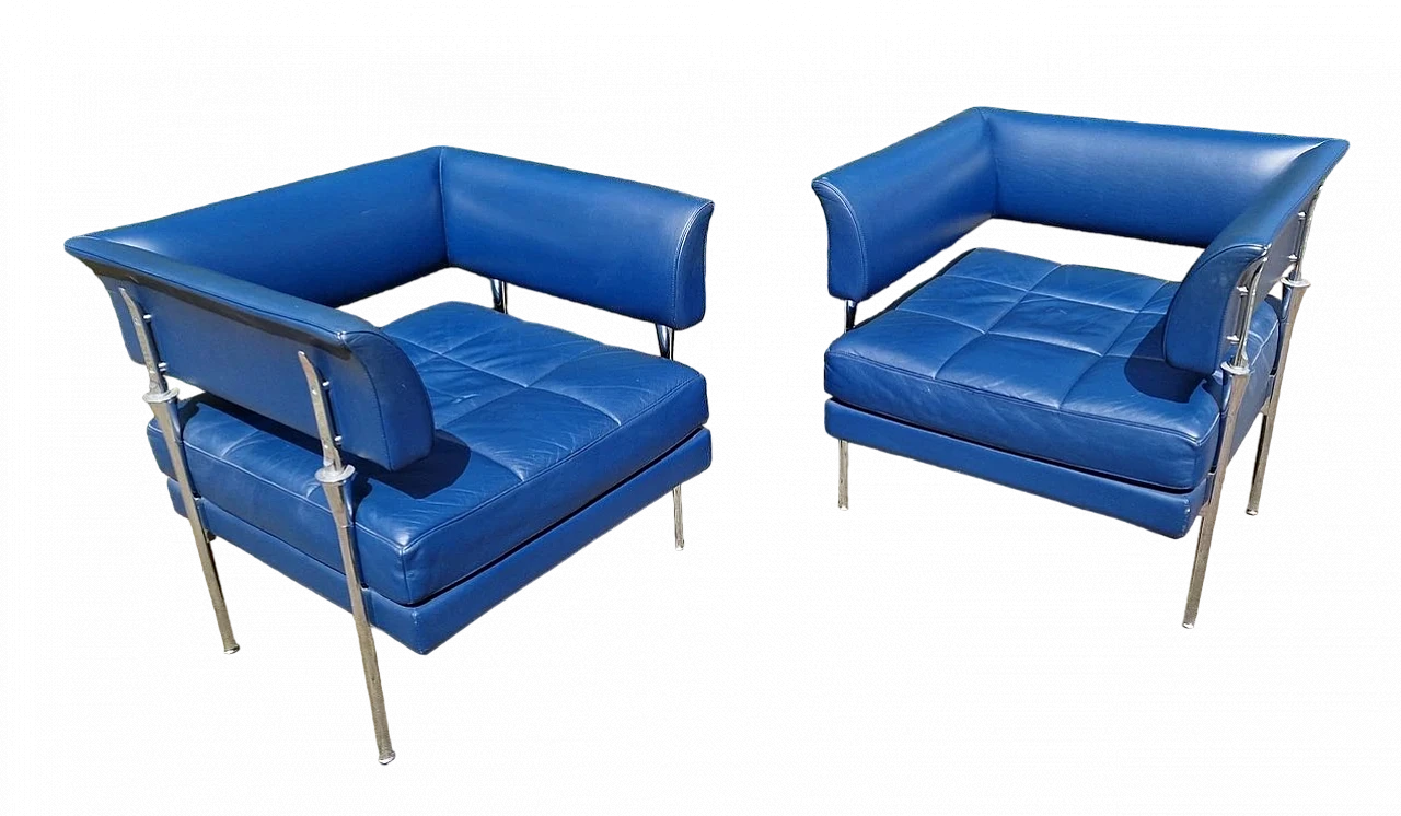 Pair of Hydra Castor armchairs by Scacchetti for Poltrona Frau, 1992 10