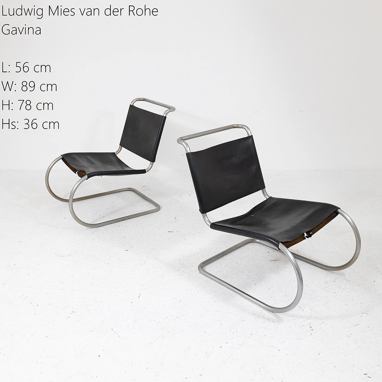 4 Sedie di Ludwig Mies van der Rohe per Gavina, anni '60 5