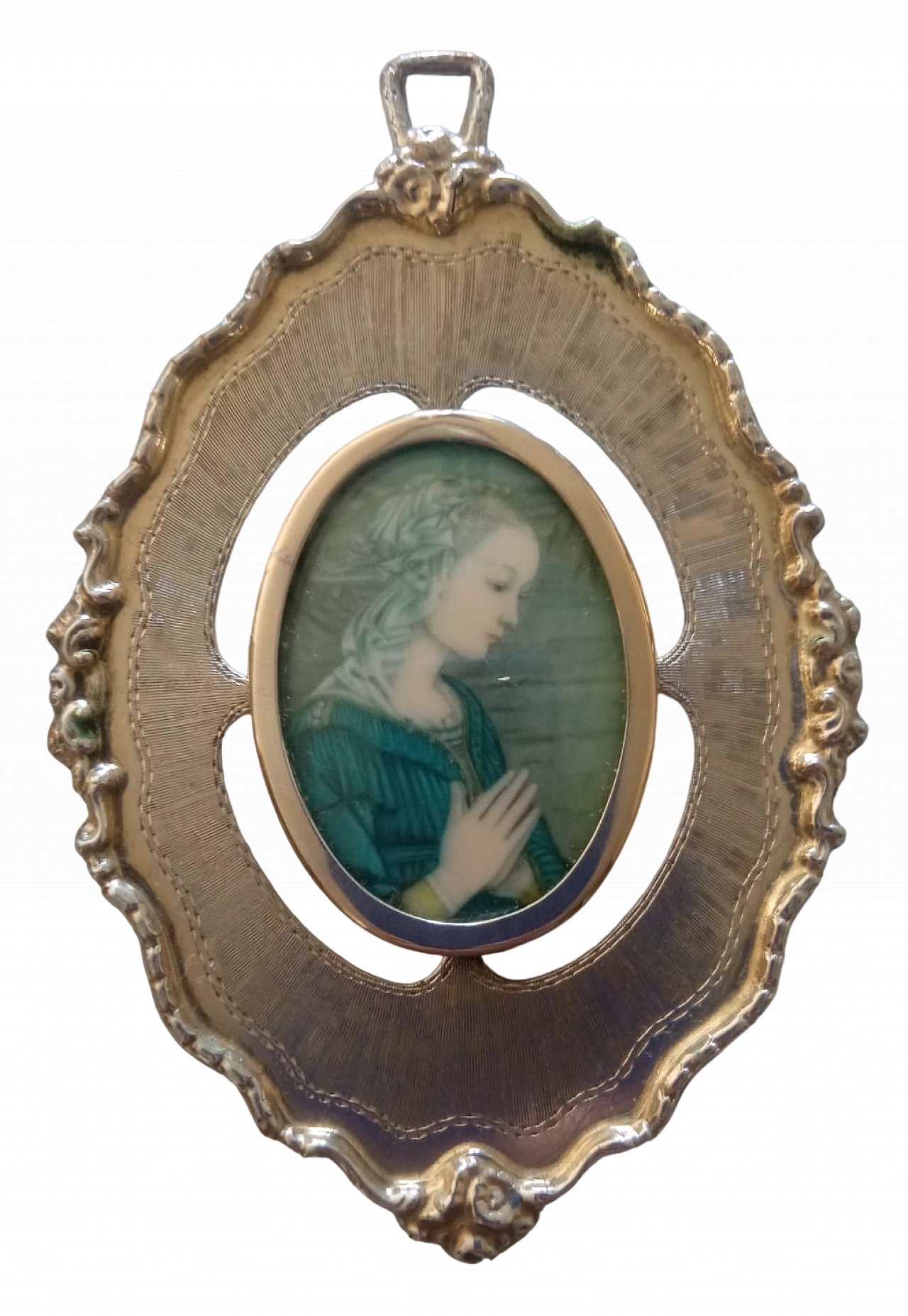 Silver 800 pendant with portrait of a lady, 1910s 6