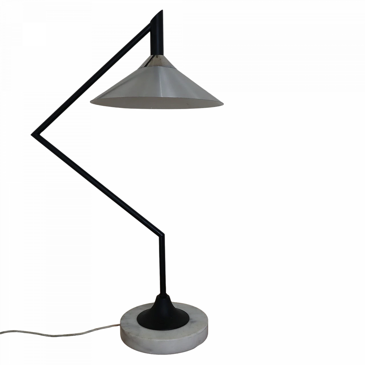 Steel table lamp with marble base in Sarfatti's style, 1970s 6