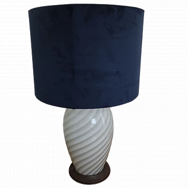 Murano glass table lamp with blue lampshade by T. Barbi, 1970s