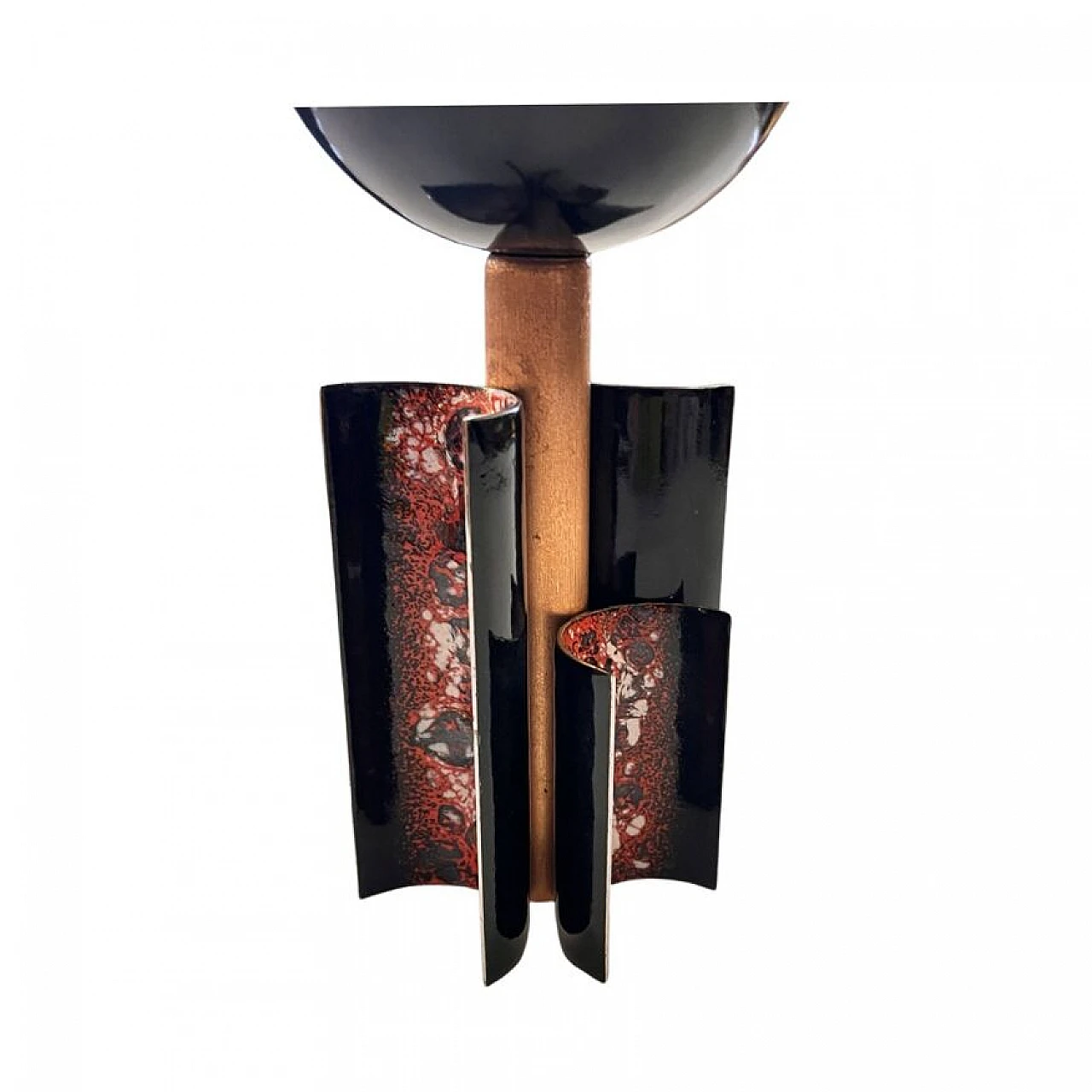 Enamelled copper candlestick, 1960s 1